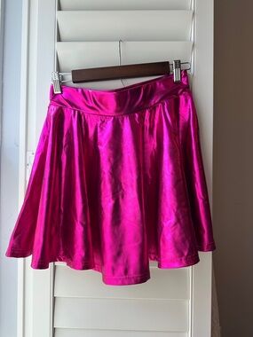 Shiny Fuchsia A-Line Skirt - Women's Skirt